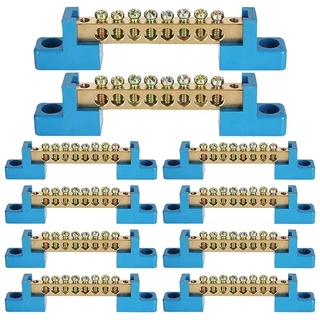 เทอร์มินอล บาร์ Terminal bar บาร์กราวด์ 6x9mm. บาร์กราวด์ ทองเหลือง บาร์นิวทรัล เทอร์มินอล บาร์ 4ช่อง-12ช่อง
