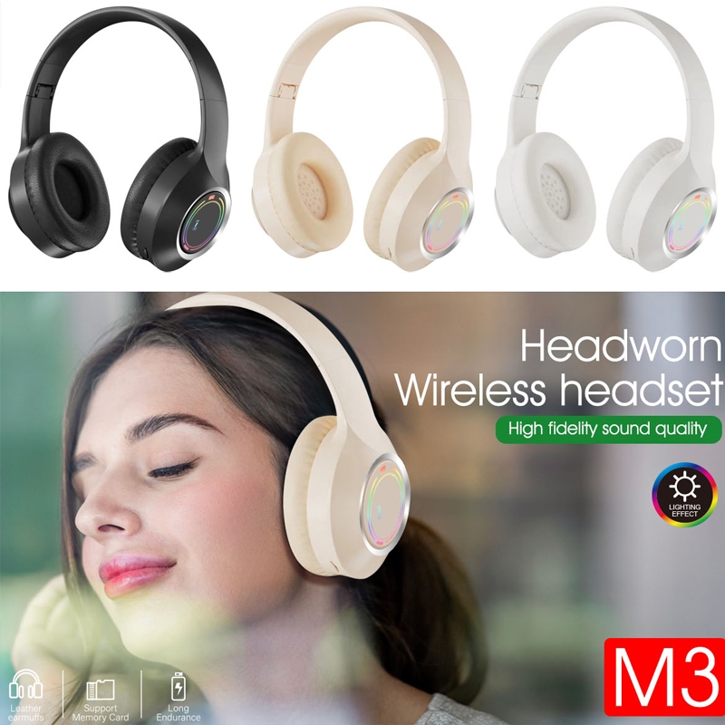 หูฟังครอบหู Bluetooth Headphone เพลงร้อมไมโครโฟน รองรับบูลทูธ 5.3 คุณภาพเสียงดี เบสแน่น น้ำหนักเบา