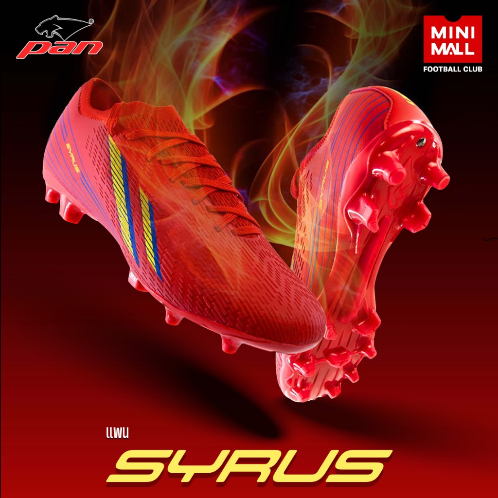 รองเท้าสตั๊ด PAN รุ่น SYRUS รองเท้าฟุตบอล ผ้าทอ FLYKNIT มีความยืดหยุ่น น้ำหนักเบา สวมใส่สบาย PAN X MINI MALL