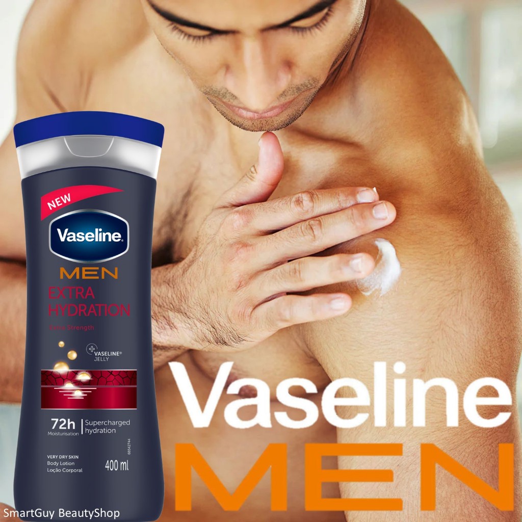 Vaseline MEN Extra Hydration Body Lotion 400ml ผลิตภัณฑ์บำรุงผิวกายสูตรพิเศษสำหรับผู้ชายสินค้านำเข้าจากออสเตรเลียของแท้