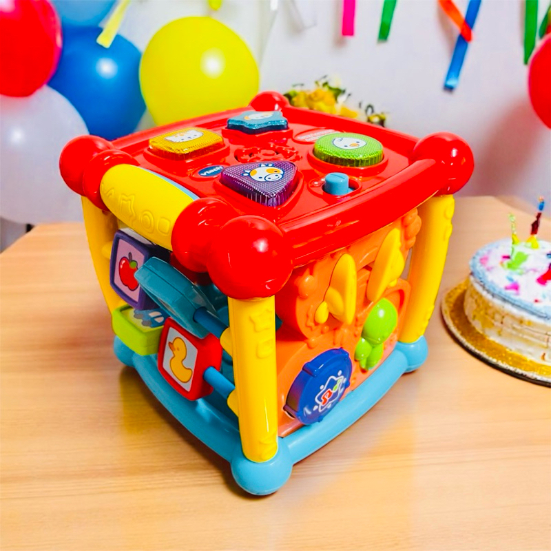 กล่องกิจกรรมเสริมพัฒนาการ ของเล่นกล่องกิจกรรม5ด้าน Vtech Turn and Learn Cube แท้💯มือสอง