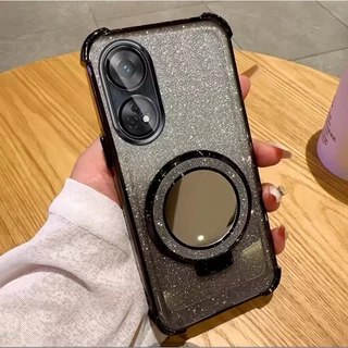 เคส กริตเตอร์ หรูหรา สำหรับรุ่น OPPO A18 A38 A17 A17K A78 A58 เคส กันกระแทกมุม ป้องกันกล้อง กระจก แต่งหน้า ตั้งได้ F2