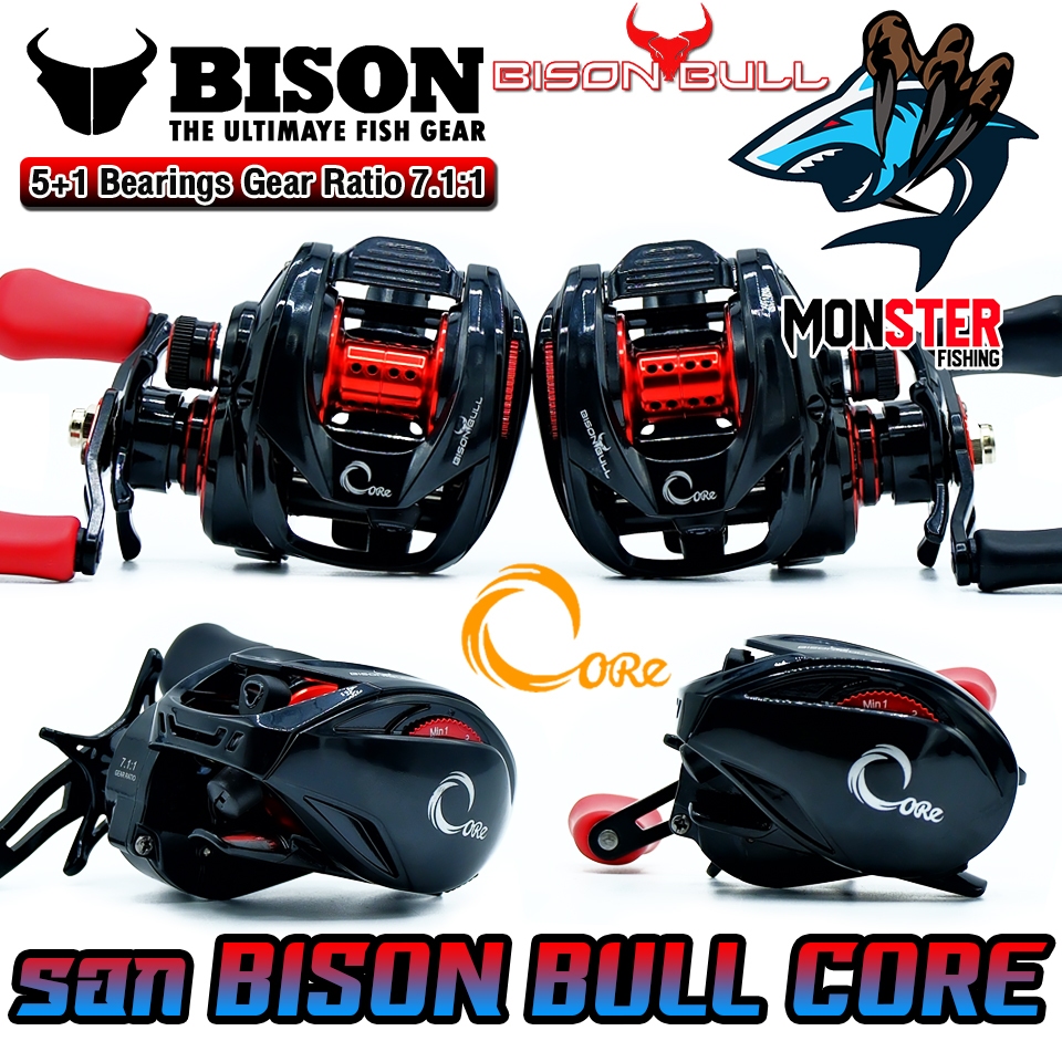 รอกตกปลา รอกหยดน้ำ BISON BULL CORE รุ่นใหม่ มีคลิ๊กเสียง (มีทั้งหมุนซ้ายและหมุนขวา)