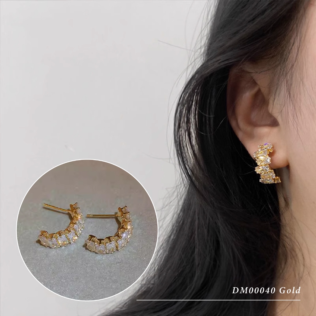 ส่งฟรี Sweetssparkles ต่างหู สไตล์เกาหลี มีเพชร ก้านเงิน𝑆𝑖𝑙𝑣𝑒𝑟 92.5% ต่างหูมุก Earring Trends DM00035