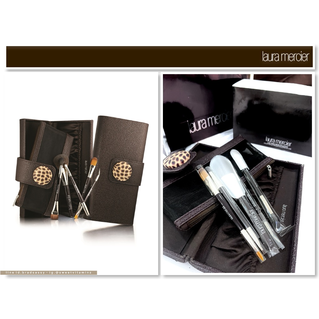 Luara Mercier Luxe Travel Brush Limited Edition เซ็ทแปรงแต่งหน้า 5 ชิ้น พร้อมกระเป๋า จาก Laura Merci