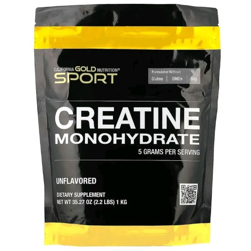 California Gold Nutrition, Sport, Creatine Monohydrate, Unflavored, 2.2 lbs (1 kg)