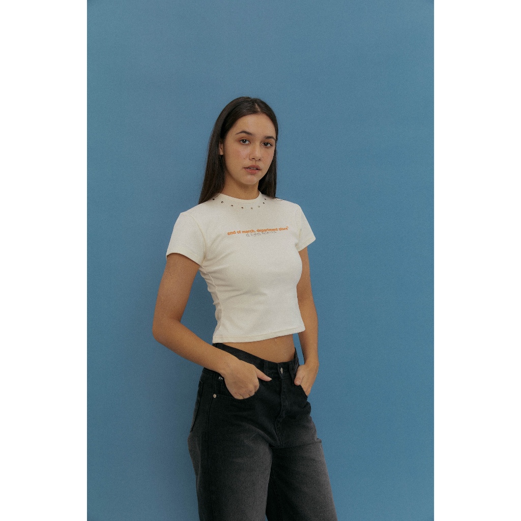ENDOFMARCH | DEPARTMENT BABY TEE เสื้อ ติดหมุด – MILK