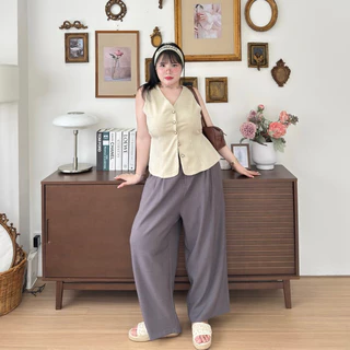 Croissant Pants (กางเกงขายาวครัวซองต์) กางเกงขายาวทำงาน ทรงกระบอกใหญ่🤎✨📸 | Geebeety