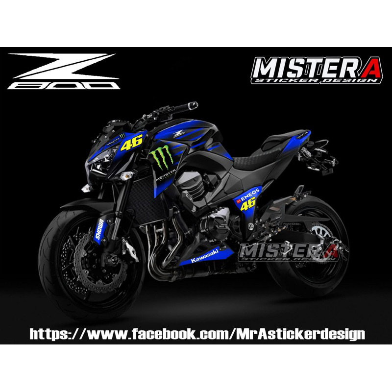 (Mr.AM) ชุดสติ๊กเกอร์ [เกรด Premium] Kawasaki Z800 (M.)