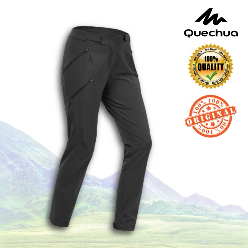 กางเกงเดินป่าขายาวสำหรับผู้หญิง รุ่น MH500 (สีดำ) QUECHUA