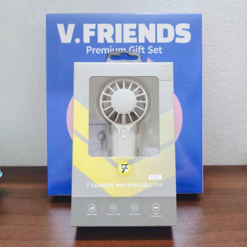 7Degrees Mini Portable Fan พัดลมมือถือ แถมหูฟังบลูทูธ พัดลมพกพาขนาดเล็ก