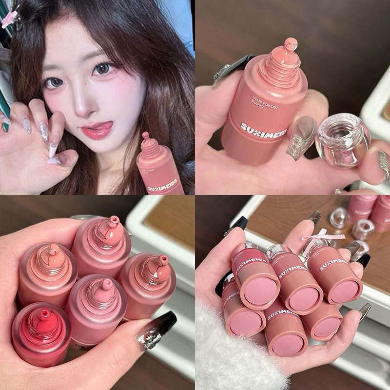 O-09🌟Liquid Powder Blusher บลัชออนน้ำสูตรบางเบา เนื้อเนียนให้ลุคผิวฉ่ำวาวเป็นธรรมชาติ