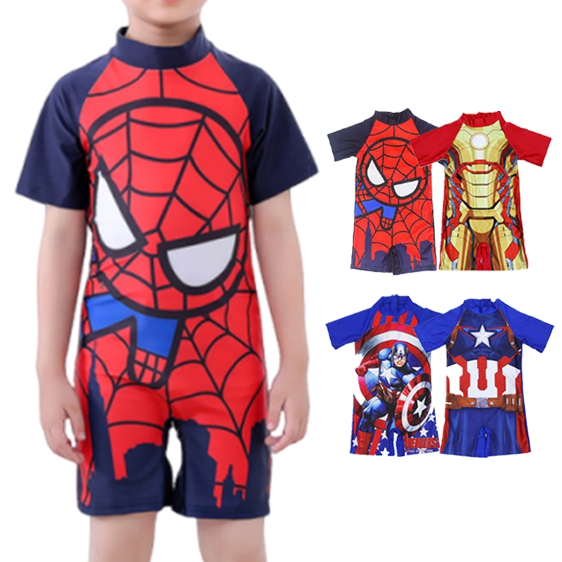 ชุดว่ายน้ำเด็ก ลายการ์ตูน ชุดว่ายน้ำ เนื้อผ้านุ่ม ระบายอากาศดี แห้งเร็ว ปกป้องผิวจากแสงแดด เหมาะกับชายหาดและสระว่ายน้ำ