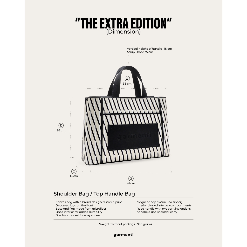 💖[เว็บทางการสั่งซื้อ]GARMENTI - THE EXTRA EDITION Tote Bag💢ของแท้💯 ✅official กระเป๋า กระเป๋าทรงถัง Shoulder Bag