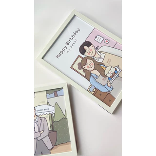 กรอบรูปพร้อมวาดรูป รูปวาดมินิมอล ของขวัญ กรอบขนาด A4❗️