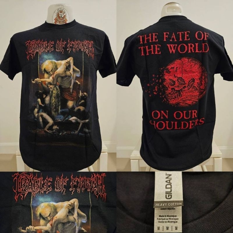 🌍เสื้อวง  Cradle of filth (เคเดิล) เสื้อวงงานลิขสิทธิ์แท้ นำเข้า 100% ป้ายGildan UK สินค้ามือ1🚩