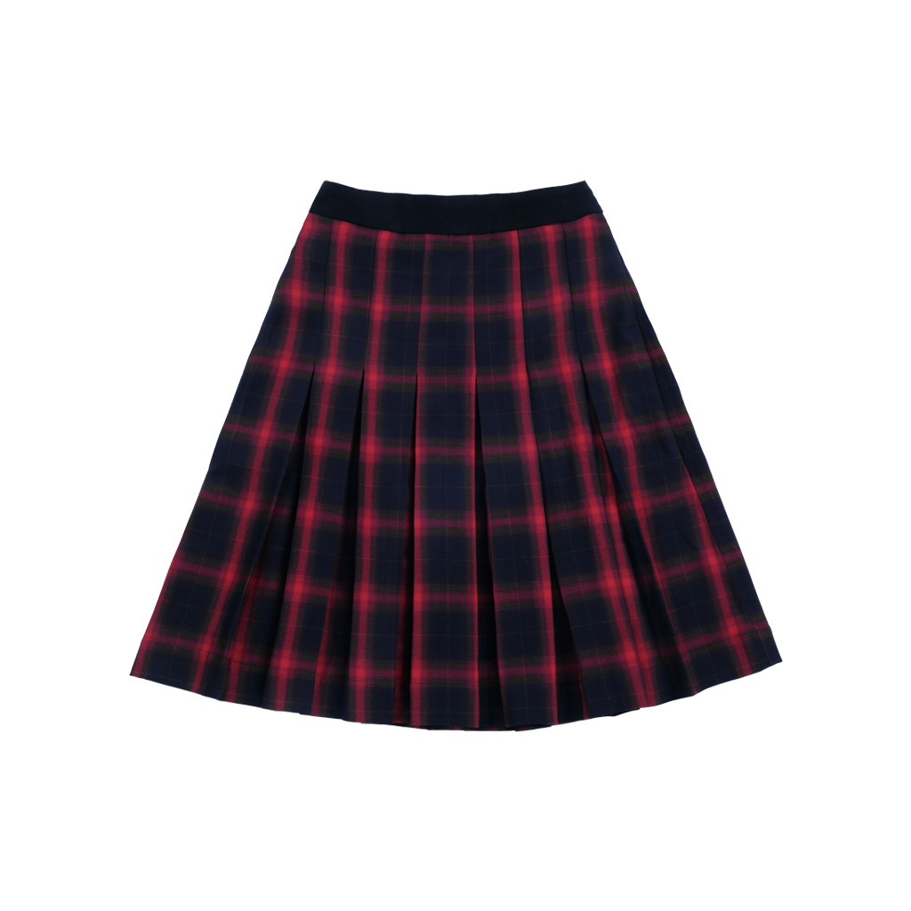 FRANK! Tartan midi skirt