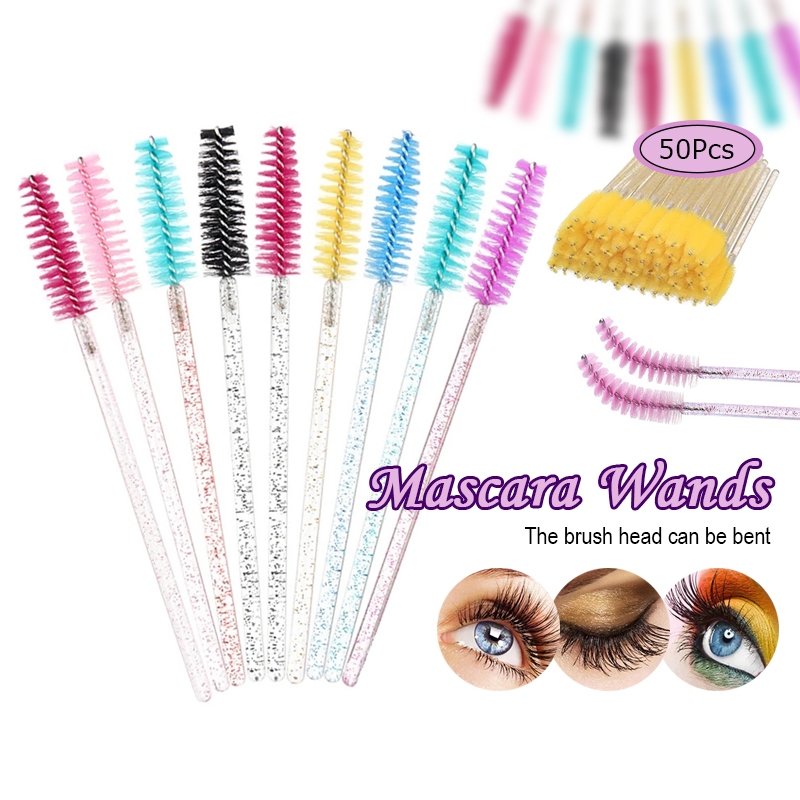 50PCS มีหลายสี เเปรงขนนุ่ม แปรงปัดขนตา ที่ปัดขนตา แปรงหวีขนตา แปรงปัดคิ้ว ที่ปัดคิ้ว