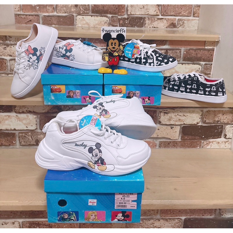 รองเท้าผ้าใบBata ลายมิกกี้มินนี่ลิขสิทธิ์แท้ Disney