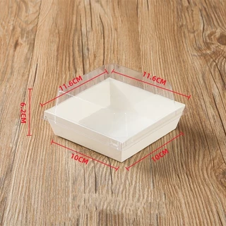 cozyกล่องขนมกระดาษ ฝาใส แพค 50 ใบ ใส่แซนวิช ขนม เบเกอรี่ กันน้ำ กันมัน เข้าเวฟได้ วัสดุเกรดอาหาร