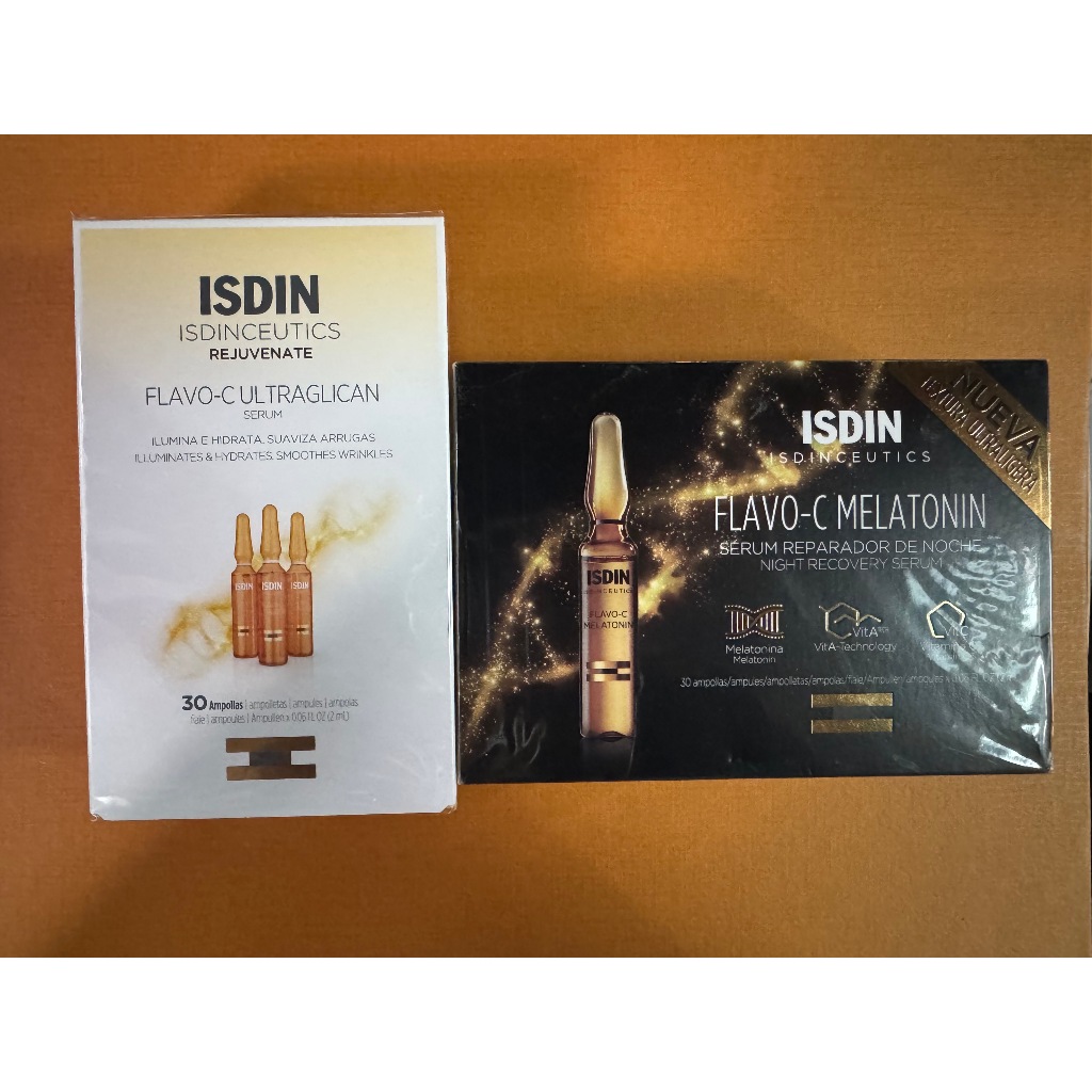 [พร้อมส่ง] แบ่งขาย ISDIN Flavo-C Ultraglican & Melatonin Ampoules 2ml (DAY & NIGHT) หมดอายุ 2026