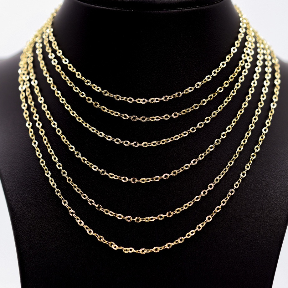 สร้อยอิตาลี 9k ลายโซ่วิ้ง โซ่วิ้งวับ โซ่เล่นไฟ ทองแท้9k 16,18,20,24นิ้ว ตัดความยาวได้ Happy Jewelry NCHLF01050Y