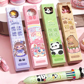 ปากกา ปากกาลูลื่น12สี ในด้ามเดียว ลายการ์ตูนน่ารัก ปากกาหลากสี นักเรืยน โรงเรืยน สำนักงาน อุปกรฌ์เครื่องเขียน