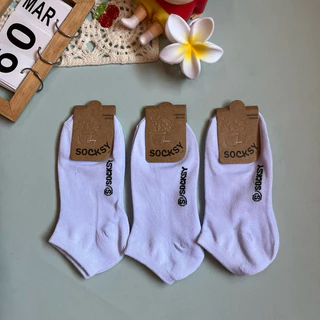 socksyถุงเท้าข้อสั้น ถุงเท้านักเรียน คลุมตาตุ่มทรงสวย ผ้านุ่ม ขนาดfreesize36-44