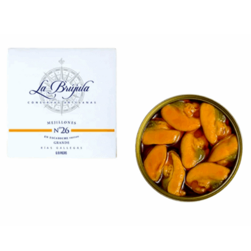ลา บรูฆูลา หอยแมลงภู่ในซอสเปรี้ยว (Escabeche) No. 24 (Mejillones) 110 กรัม-Mussels Escabeche in Pickled Sauce No. 24 (Me