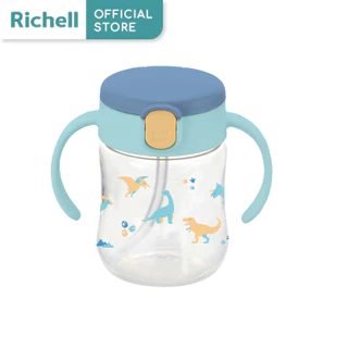 Richell ถ้วยน้ำพร้อมหลอดดูด (Step 1,2) ขนาด 200ml ลายใหม่ล่าสุด