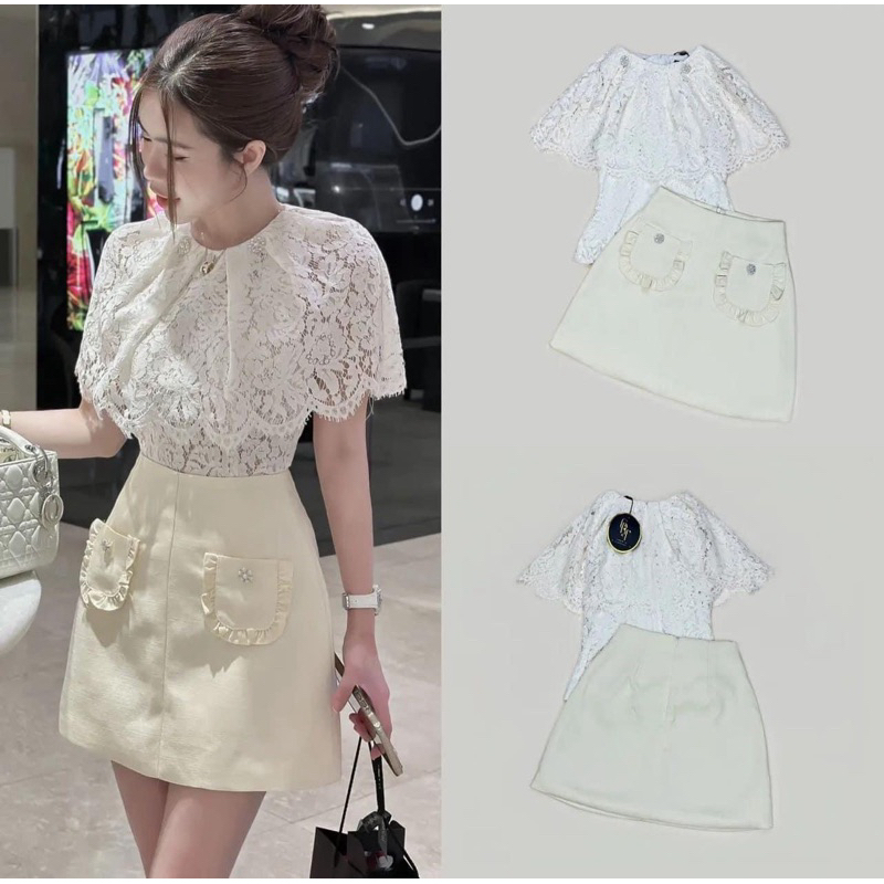 💜ชุดเซ็ตเสื้อ+กระโปรงงานป้าย Choe ri ta มือ1