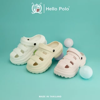 Hello Polo รองเท้าหัวโตแฟชั่น รองเท้าผู้หญิง กันลื่นและทนทาน ดีไซน์เรียบง่าย วัสดุ EVA ส้นหนา 5 ซม เพิ่มความสูง HP8054