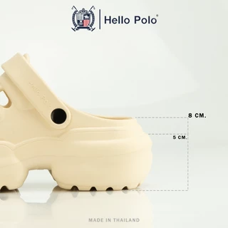 Hello Polo รองเท้าหัวโตแฟชั่น รองเท้าผู้หญิง กันลื่นและทนทาน ดีไซน์เรียบง่าย วัสดุ EVA ส้นหนา 5 ซม เพิ่มความสูง HP8054