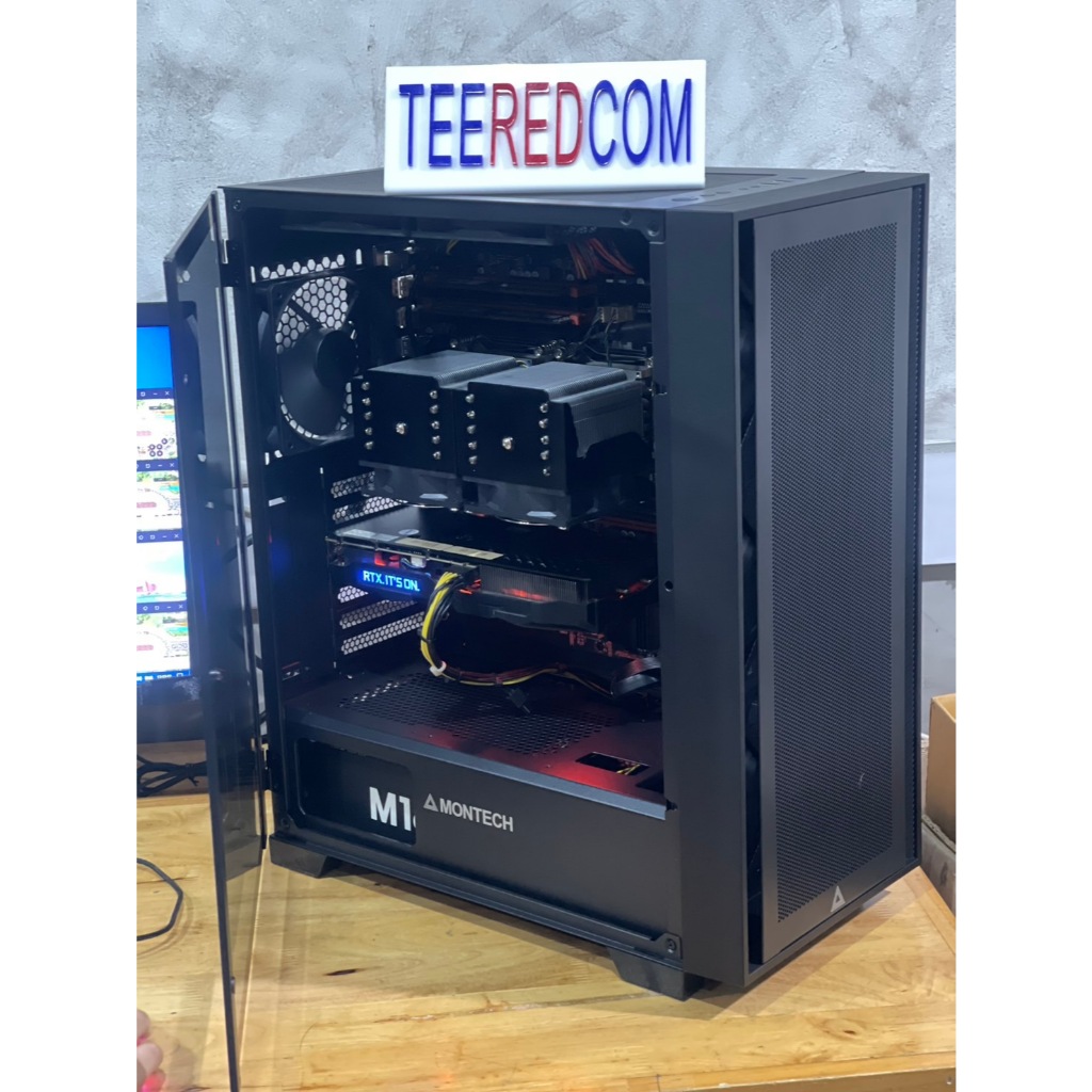 คอมประกอบ 64เทรด32คอ V4 ตัดต่อ ปล่อยบอท เล่นเกมส์ 2 CPU intel xeon E5 2697A V4 X2 32C/64T/Ram ecc32-