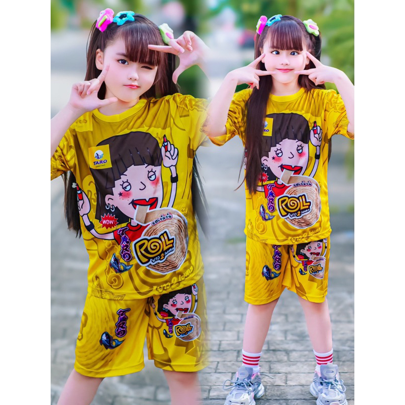 ชุดเด็กลายขนมปลาเส้นน่ารักเข้าใหม่ถูกใจเด็กๆ 1-12ขวบ เนื้อผ้าไมโครพรีเมียม