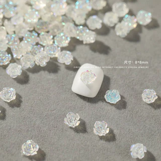 อะไหล่ดอกกุหลาบตกแต่งหน้าเล็บ 50 ชิ้น/ห่อ สินค้าพร้อมส่ง