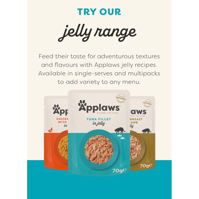*พร้อมส่ง❌SALE 1 แพ็ค16 ซอง(6 รสชาติ) APPLAWS CAT FOOD JELLY 70g