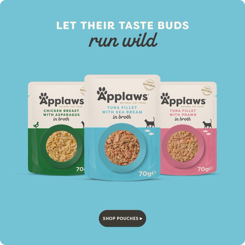 พร้อมส่ง❌SALE 1 แพ็ค 12/16ซอง(หลายสูตรรวม 70 G) อห.เปียกแมวโต APPLAWS POUCH CAT FOOD