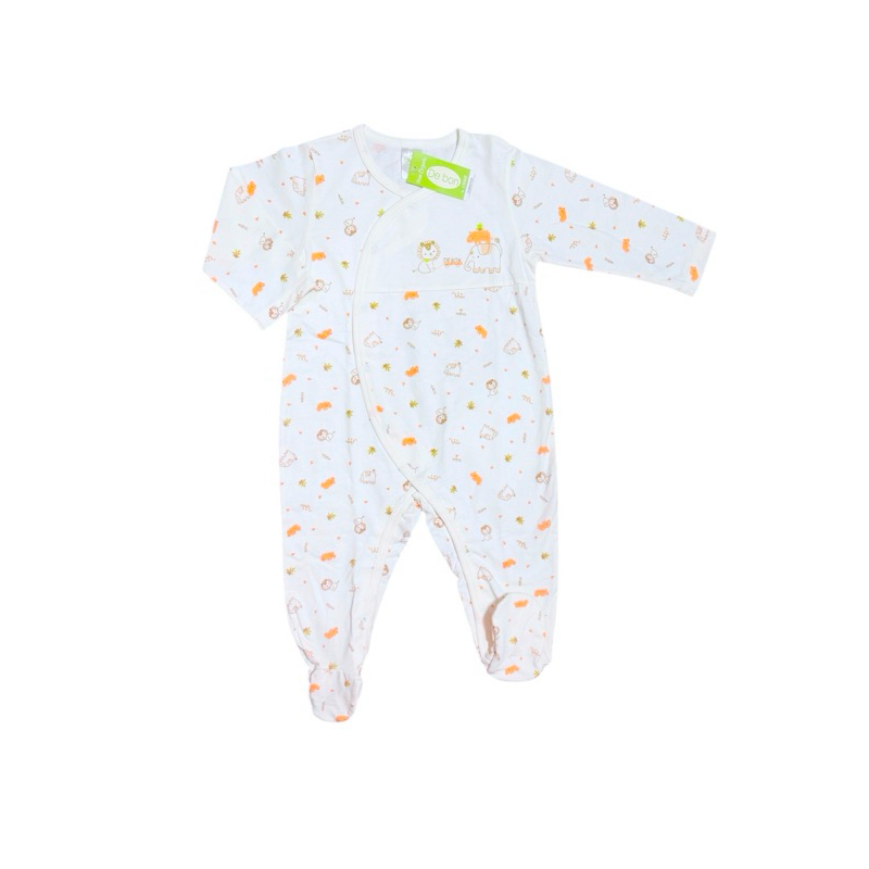 Debon Organic By Enfant  ชุดนอนเด็กอองฟองต์ เดอะบอน ชุดรอมเปอร์คลุมเท้า ปิดเท้า กระดุมสแน๊ป สำหรับเด็กอายุแรกเกิด,3เดือน