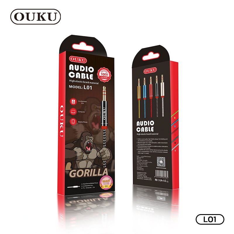 สาย AUX 3.5mm OUKU L01 สายยาว 1M ใช้งานร่วมกับโทรศัพท์มือถือแจ็ค 3.5 มม.ส่วนใหญ่เช่นโทรศัพท์ MP3 คอมพิวเตอร์ ฯลฯ ยังไม่ม - รูปที่ 7