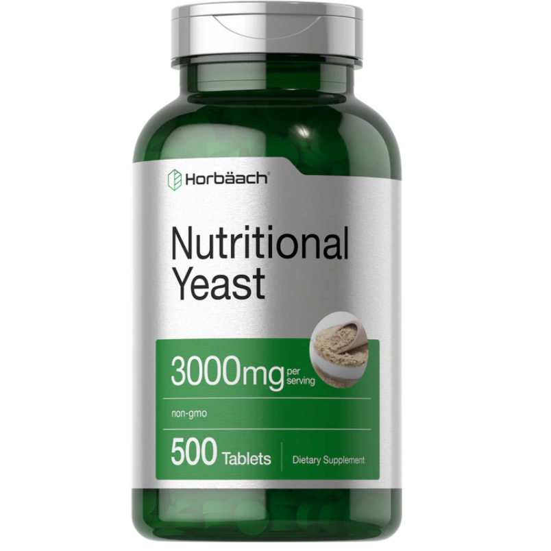 Horbaach Nutritional Yeast with Vitamin B-12 3000mg per serving | 500 Tablets
