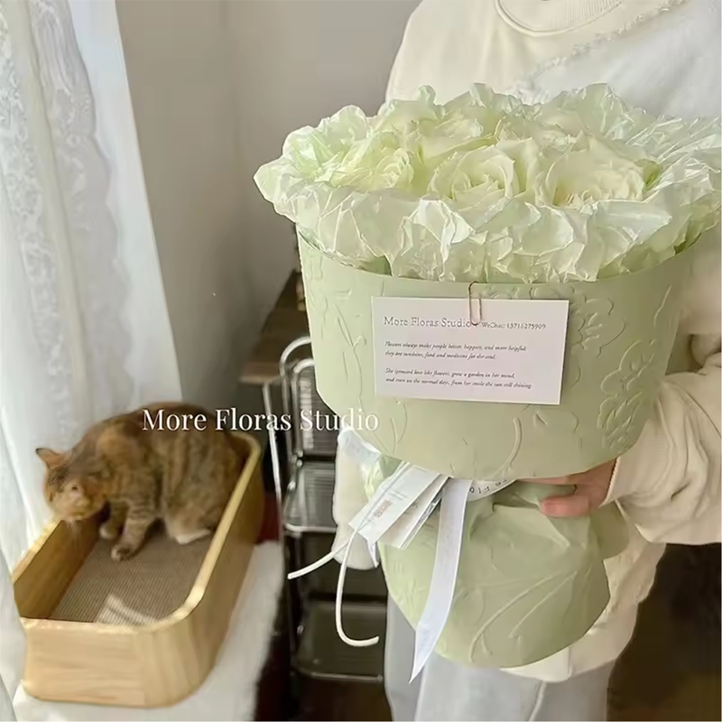 กระดาษห่อช่อดอกไม้ สีไข่มุก สามารถทำให้ยับได้สวยงาม ขนาด 50*70ซม 20แผ่น/แพ็ค กระดาษห่อของขวัญ - รูปที่ 5