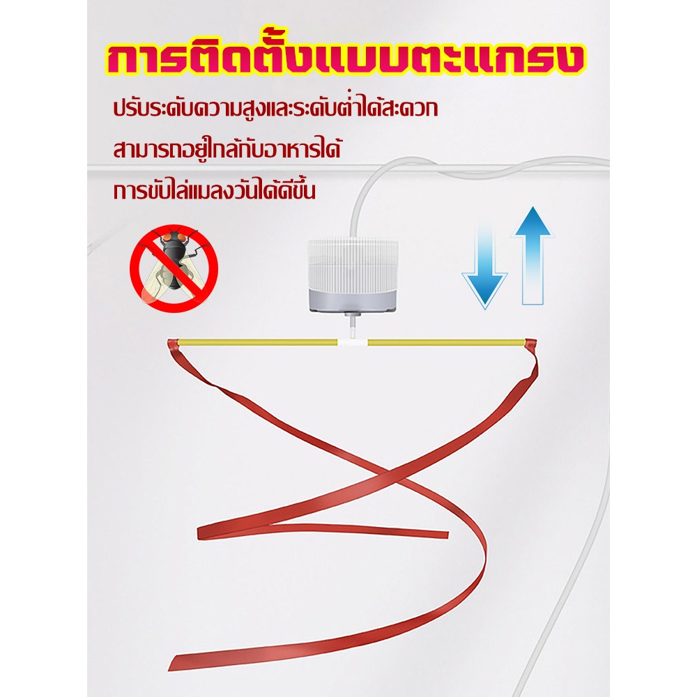 พัดลมไล่แมลงวัน พัดลมแขวนไล่แมลงวัน ช่วงขนาดใหญ่ แหล่งจ่ายไฟ USB มอเตอร์ไล่แมลงวัน เหมาะสำหรับตลาดเนื้อสัตว์ ห้องครัว ฯล - รูปที่ 3