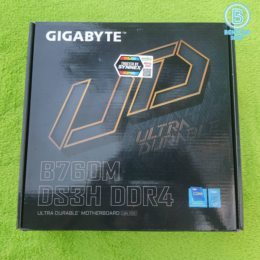 MB GIGABYTE B760M DS3H DDR4 LGA1700(ใส่เจน12-14) อุปกรณ์ครบกล่อง ประกันศูนย์JIB 06/26 เมนบอร์ดมือสอง