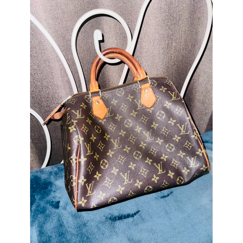 กระเป๋าสะพายข้าง กระเป๋าหลุยส์มือสอง LV หนังแท้100% หลุยส์วินเทจ กระเป๋า LOUIS VUITTON SPEEDY 30 Mon