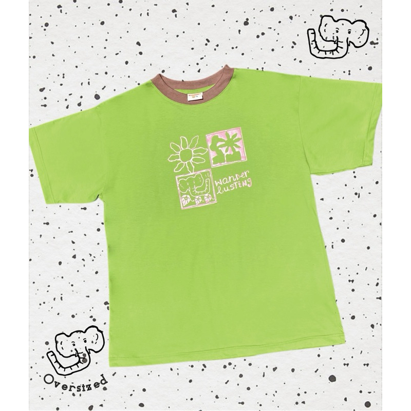 Wander memo Green Tee เสื้อยืดสีเขียว #t-shirt #oversized