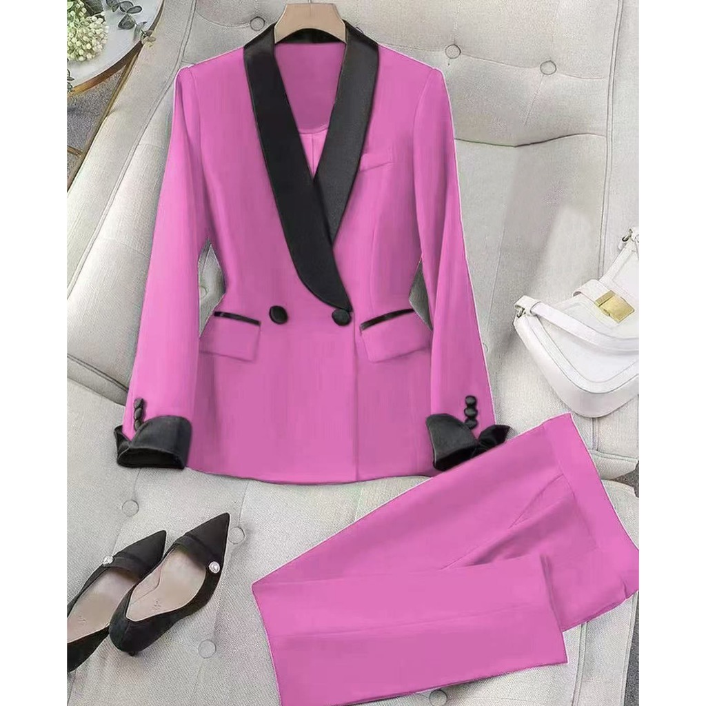 SUIT-25 ชุดเซ็ตสูท ชุดสูททำงาน Blazer สำหรับผู้หญิง S-4XL เสื้อแขนยาว กางเกงขายาว สินค้าพร้อมส่ง - รูปที่ 5