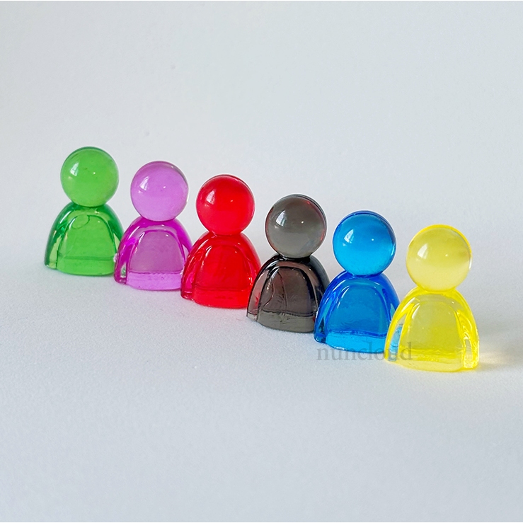 ☘️พร้อมส่ง | ถูก☘️【 Meeple  พลาสติก 】Disk ไม้ โทเคนไม้ โทเคน Wood Token ตัวเดิน มีเปิ้ล meeple cube บอร์ดเกมส์ token