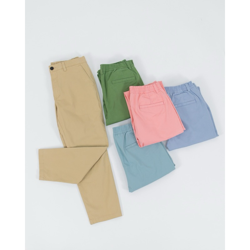 กางเกงขายาว 9ส่วน เอวสม็อคหลัง John Merry