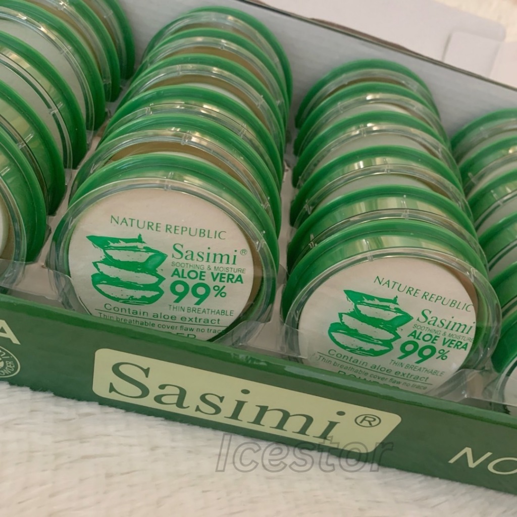 S718 Sasimi แป้งพัฟ ผสมรองพื้นว่านหางจรเข้ เนื้อแป้งเนียนละเอียด คุมความมัน มีบำรุงผิวหน้า nailnew05